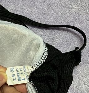 Stylish Black Ribbed Bikini 32-34