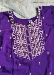 Purple Embroidered Kurta Set
