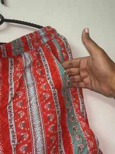 Patterned Orange Shorts