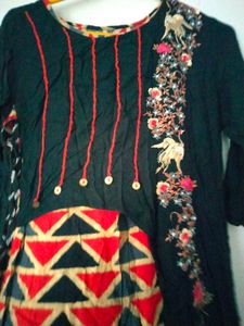 Unique Embroidered Asymmetrical Dress