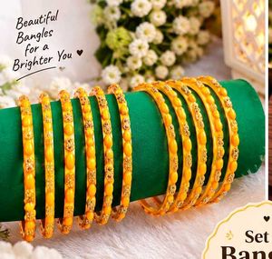 💛 Beautiful Yellow Bangles Set 💛