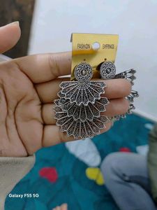 Tiered Silver Tone Drop Earrings