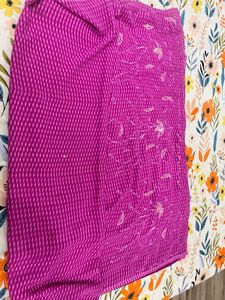 Vibrant Pink Embroidered Saree
