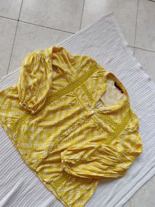 Boho Chic Yellow Printed Blouse