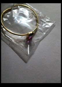 Gold Bangle Bracelet with Gemstone