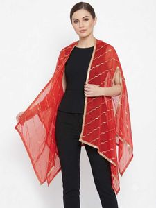 Red shrug with Golden Stripes
