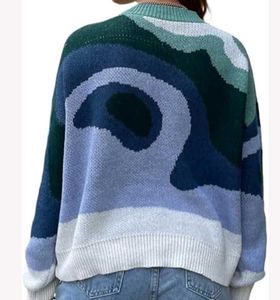 Abstract Pattern Knit Sweater🥑🎨💚