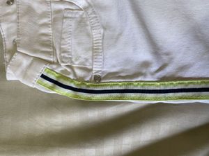White Striped Denim Shorts