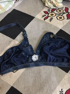 Blue net bra