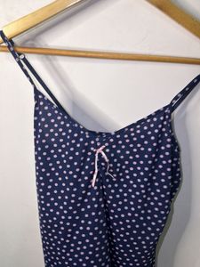 Navy Blue Polka Dot Cami Night top