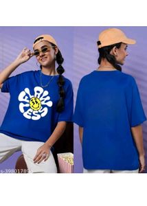 126.Blue Graphic Print T-Shirt
