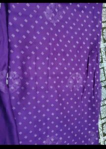 Beautiful Purple Saree with Silver Border