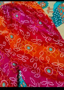 Vibrant Bandhani Kurta Set with Embellishment
