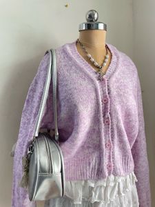 Lilac Knit Cardigan(with scarf)
