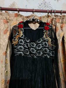 Elegant Black Embroidered Gown