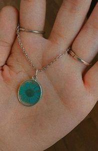 Boho Chic Flower Charm Ring Necklace