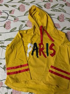 Yellow "Paris" Graphic Hoodie