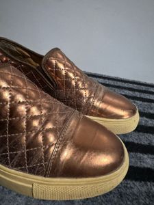 Quilted Metallic Slip-On Sneakers