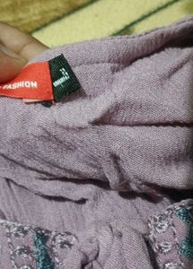 Embroidered Purple Tunic Top