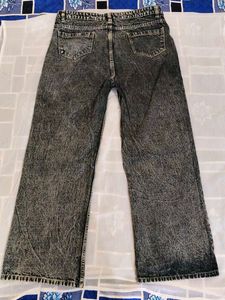 Stylish Acid Wash Wide Leg Jeans