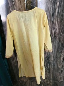 Yellow Embroidered Kurta