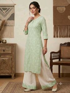 Green Printed Kurta