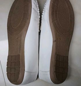 White Loafer Flats - Size 40/UK 7