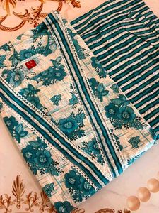 Beautiful Teal Floral Kurta sets