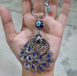 Peacock Evil Eye Keychain
