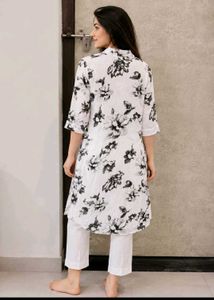 Chic Floral Print Kurta Set of 2