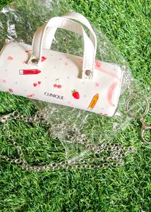 Clinique mini duffle bag with Chain