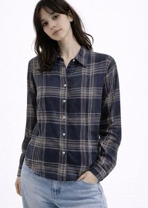Chic Plaid Sheer Long Sleeve Top
