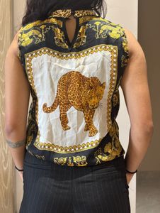 Chic Sleeveless Leopard Print Top