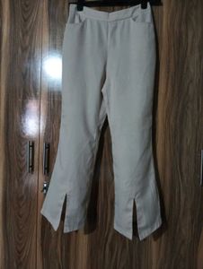 Cream Flared Trousers