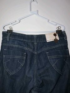 Women's Blue Denim Jeans with Floral wor
