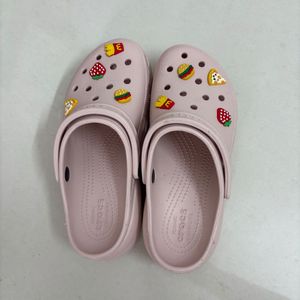 Pink Platform Crocs Clogs with free jibbitz