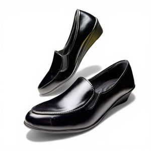 Classic Black Wedge Loafers