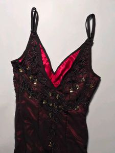 Adriana papell Inspired Red Beaded Dress