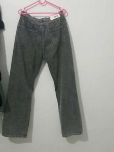 Grey Wash Wide Leg Jeans