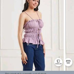 L size Lilac Ruffled Tie-Up Cami Top