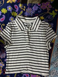 Chic Striped Polo Shirt