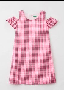 Gingham Open sleeve Mini dress