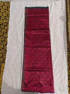 Elegant Teal and Maroon Saree