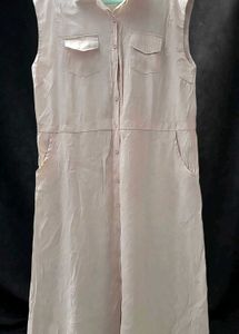 Sleeveless Button-Down Shirt Dress