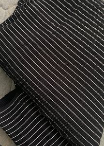 Black Saree With Silver Striped 🖤🩶