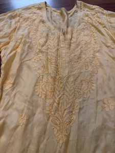 Beautiful Yellow Chikankari Kurta