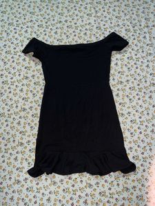 Off-Shoulder Black Mini Dress