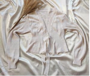 White Ribbed cardigan
