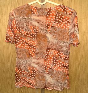 Vintage Y2K Patterned Sheer Top