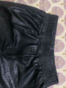 Black Faux Leather Wide Leg Pants
